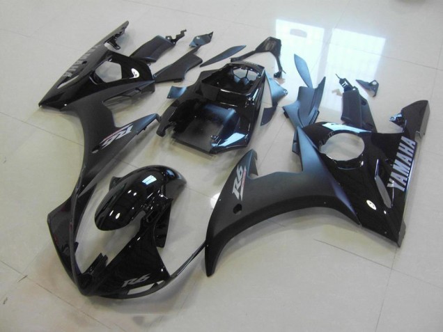 Billigste Matt Schwarz Glänzend Schwarz Yamaha R6 2003-2005 Verkleidungen