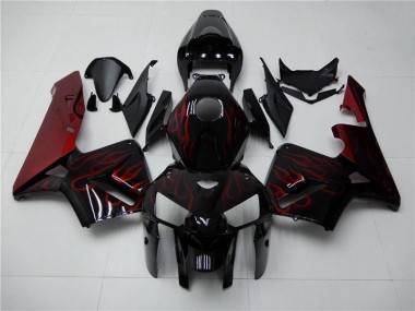 Billigste Rot Flamme Schwarz Honda CBR 600 RR 2005-2006 Verkleidungen