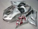 Billigste Silber Rot Flammen Kawasaki ZX6R 2005-2006 Verkleidungen