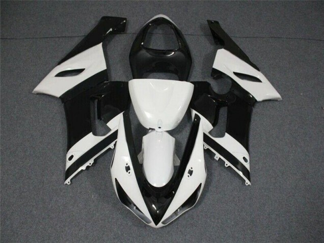 Billigste Schwarz Weiß Kawasaki ZX6R 2005-2006 Verkleidung Billigste Schwarz Weiß Kawasaki ZX6R 2005-2006 Verkleidung