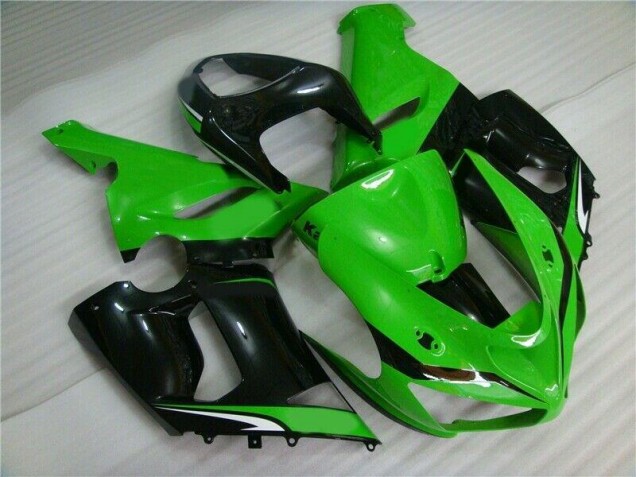 Billigste Grün Weiß Schwarz Kawasaki ZX6R 2005-2006 Verkleidungen