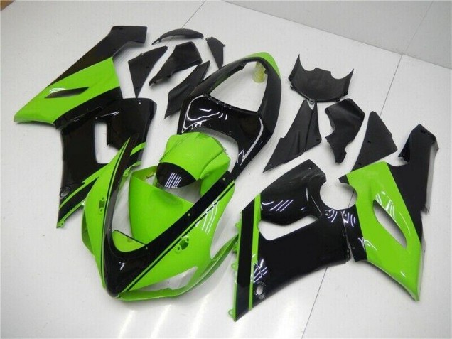 Billigste Grün Schwarz Kawasaki ZX6R 2005-2006 Verkleidung