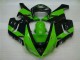 Billigste Grün Schwarz Kawasaki ZX6R 2005-2006 Verkleidungen