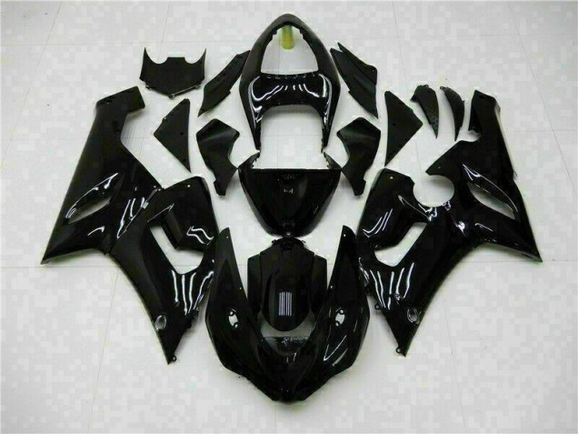 Billigste Glänzend Schwarz Kawasaki ZX6R 2005-2006 Verkleidung