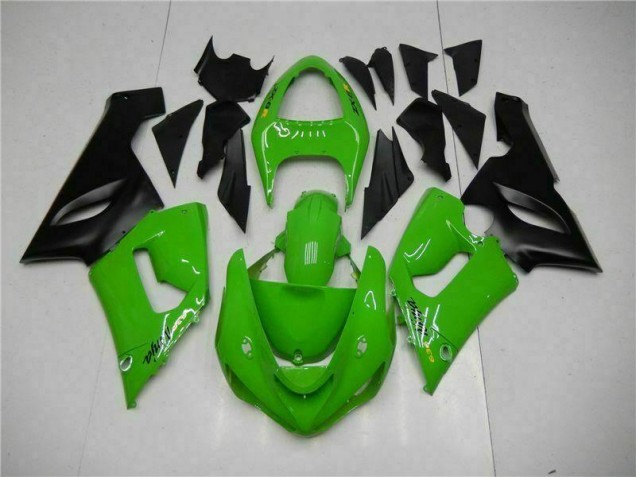 Billigste Grün Kawasaki ZX6R 2005-2006 Vollverkleidung