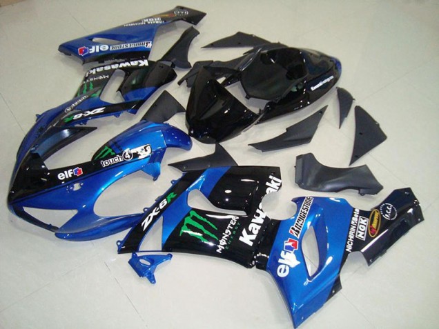 Billigste Blau Monster Kawasaki ZX6R 2005-2006 Verkleidungen
