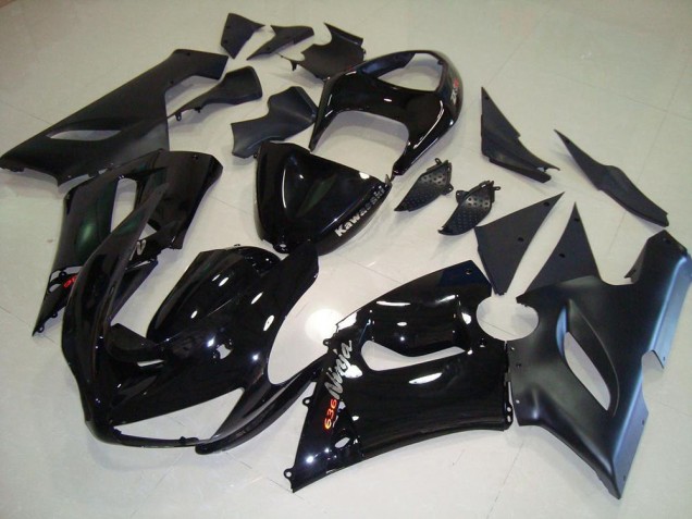 Billigste Schwarz Kawasaki ZX6R 2005-2006 Vollverkleidung