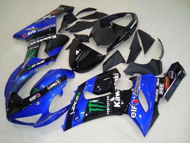 Billigste Bonbon blau Monster Kawasaki ZX6R 2005-2006 Verkleidungen
