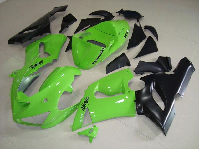 Billigste Limetten Grün Kawasaki ZX6R 2005-2006 Verkleidungen
