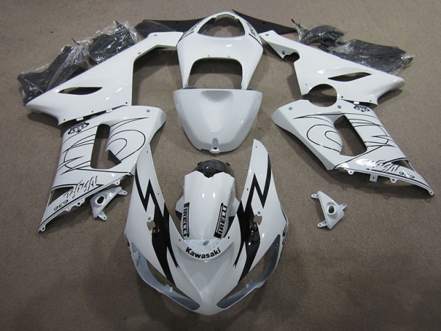 Billigste Weiß Ninja 636 Kawasaki ZX6R 2005-2006 Verkleidungen Billigste Weiß Ninja 636 Kawasaki ZX6R 2005-2006 Verkleidungen