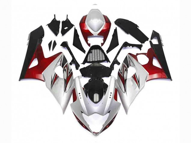 Billigste Silber Rot Schwarz Suzuki GSXR 1000 K5 2005-2006 Verkleidungen Billigste Silber Rot Schwarz Suzuki GSXR 1000 K5 2005-2006 Verkleidungen