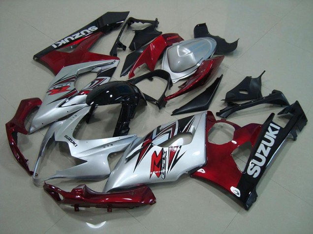 Billigste Silber Rot Suzuki GSXR 1000 K5 2005-2006 Verkleidungen