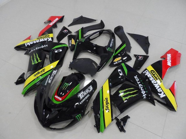 Billigste Schwarz Gelbes Monster Kawasaki ZX10R 2006-2007 Verkleidungen