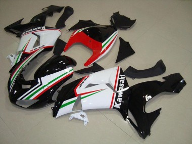 Billigste Weiß Und Schwarz Kawasaki ZX10R 2006-2007 Verkleidungen