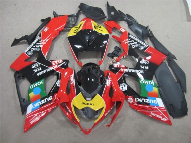 Billigste Schwarz Rot Gelb Jomo Suzuki GSXR 600 K6 2006-2007 Verkleidungen