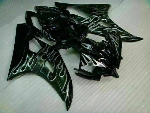 Billigste Silber Flamme Schwarz Yamaha R6 2006-2007 Verkleidungen