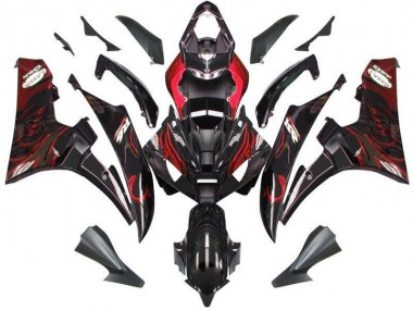 Billigste Schwarz rote Flamme Yamaha R6 2006-2007 Verkleidungen