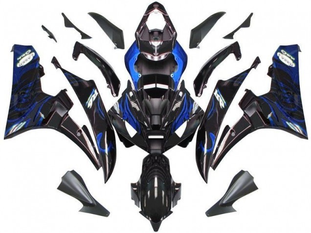 Billigste Schwarze Blau Flamme Yamaha R6 2006-2007 Verkleidungen