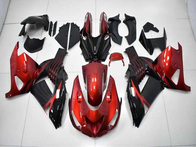 Billigste Rot Schwarz Kawasaki ZX14R ZZR 1400 2006-2011 Verkleidungen
