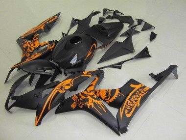Billigste Matt Schwarzer Orange Aufkleber Honda CBR 600 RR 2007-2008 Verkleidungen