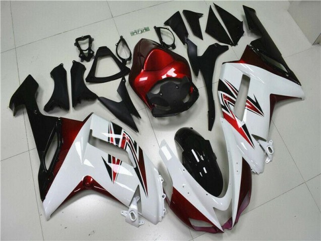 Billigste Weiß Schwarz Rot Kawasaki ZX6R 2007-2008 Verkleidungen Billigste Weiß Schwarz Rot Kawasaki ZX6R 2007-2008 Verkleidungen