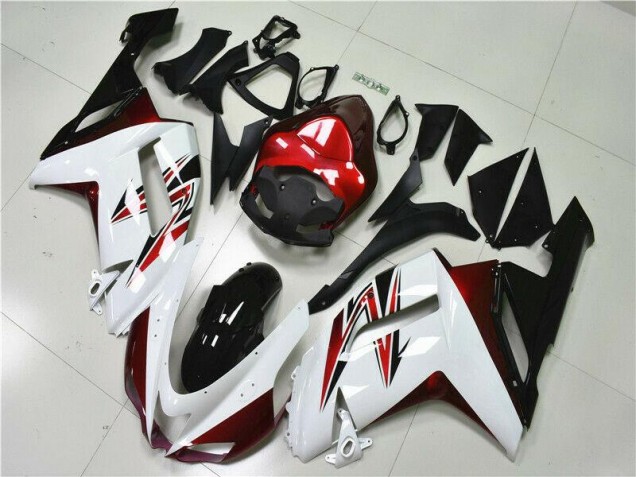 Billigste Weiß Schwarz Rot Kawasaki ZX6R 2007-2008 Verkleidungen Billigste Weiß Schwarz Rot Kawasaki ZX6R 2007-2008 Verkleidungen