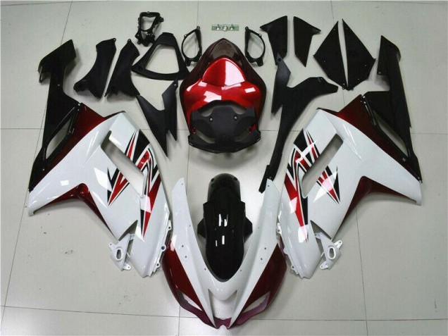 Billigste Weiß Schwarz Rot Kawasaki ZX6R 2007-2008 Verkleidungen Billigste Weiß Schwarz Rot Kawasaki ZX6R 2007-2008 Verkleidungen