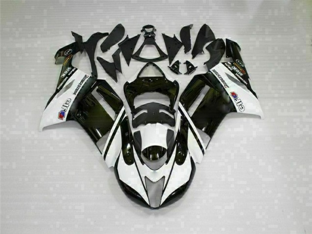 Billigste Schwarz Weiß Kawasaki ZX6R 2007-2008 Verkleidung Billigste Schwarz Weiß Kawasaki ZX6R 2007-2008 Verkleidung