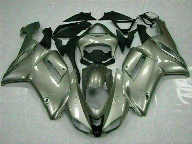 Billigste Silber Kawasaki ZX6R 2007-2008 Verkleidungen Billigste Silber Kawasaki ZX6R 2007-2008 Verkleidungen
