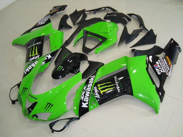 Billigste Monster Grün Kawasaki ZX6R 2007-2008 Verkleidungen Billigste Monster Grün Kawasaki ZX6R 2007-2008 Verkleidungen