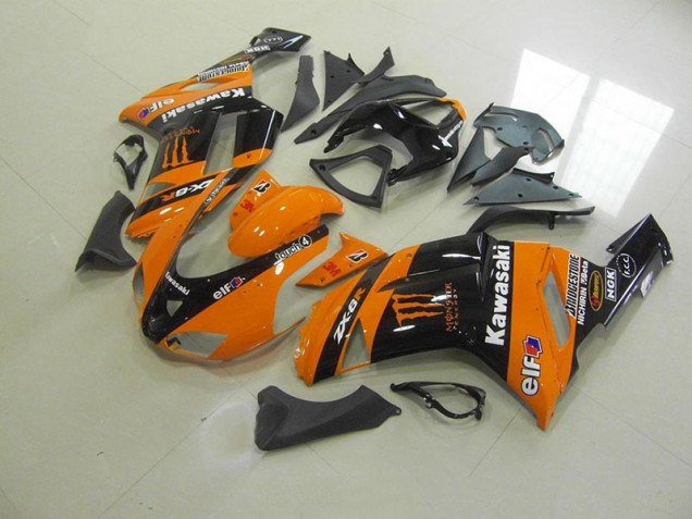 Billigste Orange Monster Kawasaki ZX6R 2007-2008 Verkleidungen Billigste Orange Monster Kawasaki ZX6R 2007-2008 Verkleidungen