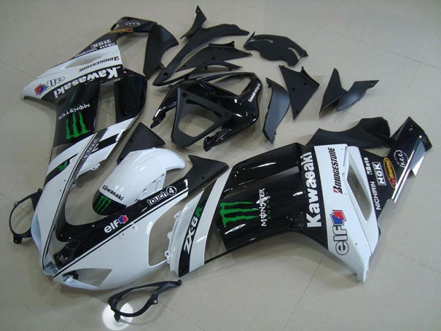 Billigste Weiß Monster Kawasaki ZX6R 2007-2008 Verkleidungen