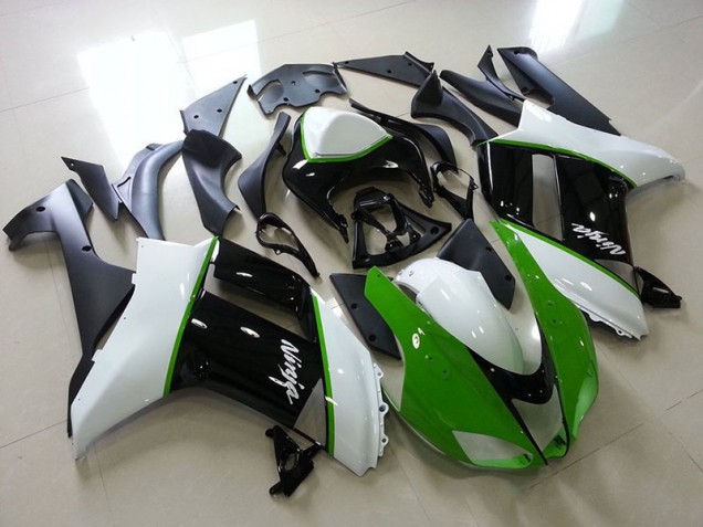 Billigste Grün Schwarz Weiß Kawasaki ZX6R 2007-2008 Verkleidungen Billigste Grün Schwarz Weiß Kawasaki ZX6R 2007-2008 Verkleidungen