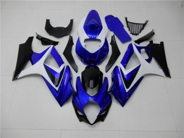 Billigste Blau Weiß Schwarz Suzuki GSXR 1000 K7 2007-2008 Verkleidungen