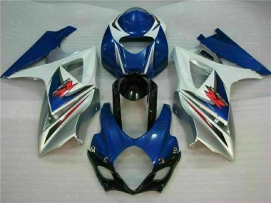 Billigste Blau Weiß Suzuki GSXR 1000 K7 2007-2008 VollVerkleidungen & Plastik
