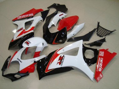 Billigste Weiß Rot Schwarz Suzuki GSXR 1000 K7 2007-2008 Verkleidungen
