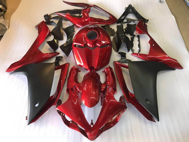 Billigste Matt Schwarz Rot Yamaha R1 2007-2008 Verkleidung