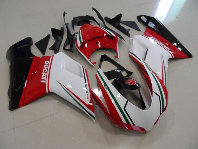 Billigste Rot Weiß Ducati 848 1098 1198 2007-2014 Verkleidungen