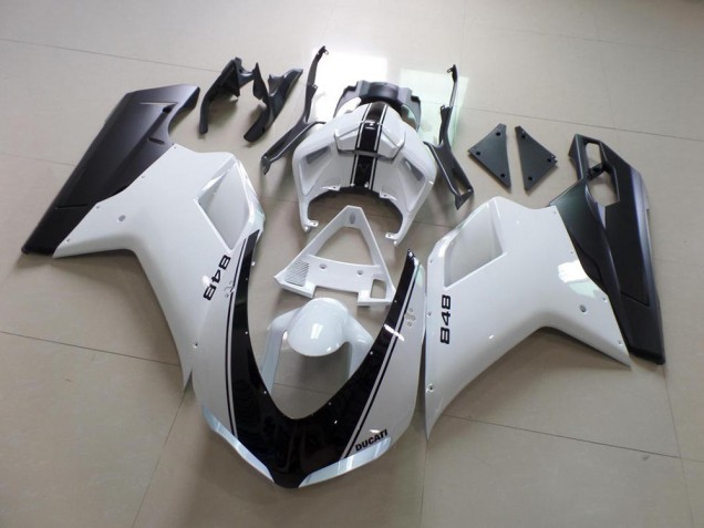 Billigste Weiß Und Schwarz Streifen Ducati 848 1098 1198 2007-2014 Verkleidungen Billigste Weiß Und Schwarz Streifen Ducati 848 1098 1198 2007-2014 Verkleidungen