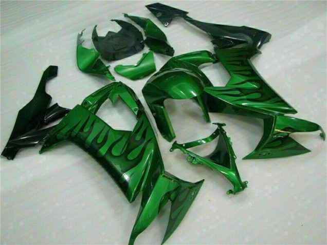 Billigste Grüne Flamme Kawasaki ZX10R 2008-2010 Verkleidungen Billigste Grüne Flamme Kawasaki ZX10R 2008-2010 Verkleidungen
