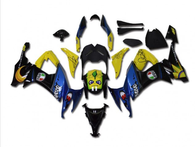 Billigste Blau Hai Kawasaki ZX10R 2008-2010 Verkleidungen Billigste Blau Hai Kawasaki ZX10R 2008-2010 Verkleidungen