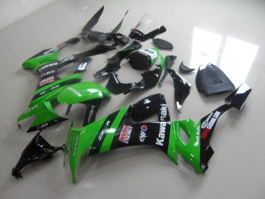 Billigste Grün Schwarzer Kick Kawasaki ZX10R 2008-2010 Verkleidungen