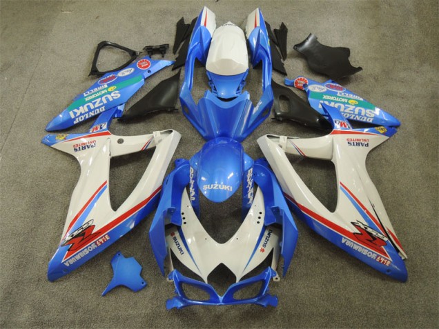 Billigste Blau Weiß mit Aufklebern Suzuki GSXR 600 K8 2008-2010 Verkleidungen Billigste Blau Weiß mit Aufklebern Suzuki GSXR 600 K8 2008-2010 Verkleidungen