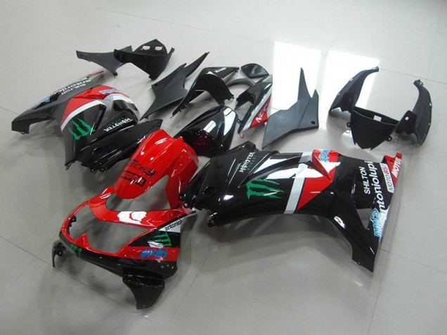 Billigste Rot und Schwarz Monster Kawasaki ZX 250R 2008-2012 Verkleidungen Billigste Rot und Schwarz Monster Kawasaki ZX 250R 2008-2012 Verkleidungen