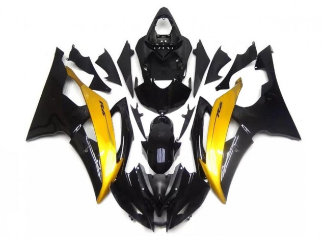 Billigste Schwarz Gold Yamaha R6 2008-2016 Verkleidungen