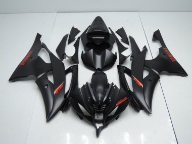 Billigste Matt Schwarze und rote Aufkleber Yamaha R6 2008-2016 Verkleidungen