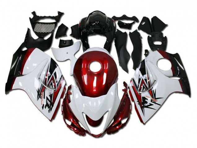 Billigste Weiß Rot Suzuki GSXR 1300 Hayabusa 2008-2019 Verkleidungen Billigste Weiß Rot Suzuki GSXR 1300 Hayabusa 2008-2019 Verkleidungen