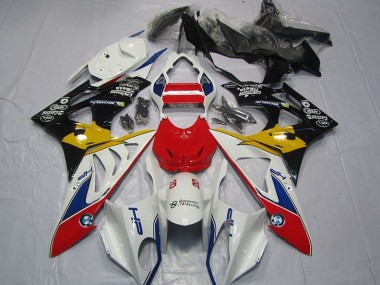 Billigste Rot Weiß Gelb BMW S1000RR 2009-2014 Verkleidungen