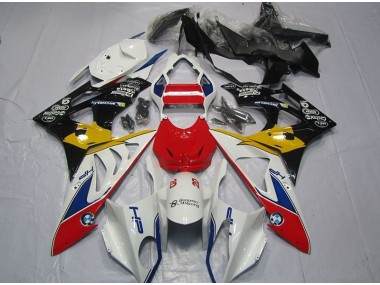 Billigste Rot Weiß Gelb BMW S1000RR 2009-2014 Verkleidungen