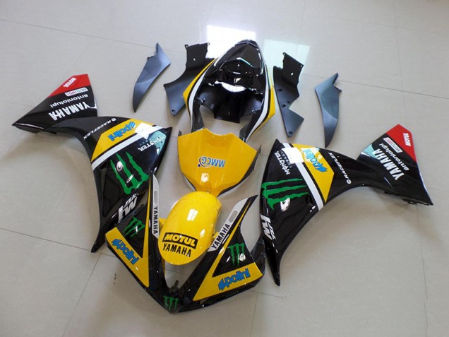 Billigste Gelb Schwarz Monster Yamaha R1 2012-2014 Verkleidung Billigste Gelb Schwarz Monster Yamaha R1 2012-2014 Verkleidung